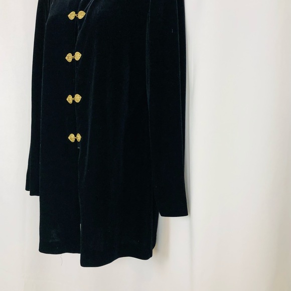 R&M Richards Velvet ‘gold’ hook closure long jacket 12P - Picture 15 of 16